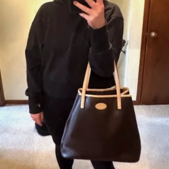 Coach Metro Large Tote Brown and Tan Saffiano Leather Purse Bag #F24341 - Picture 15 of 15